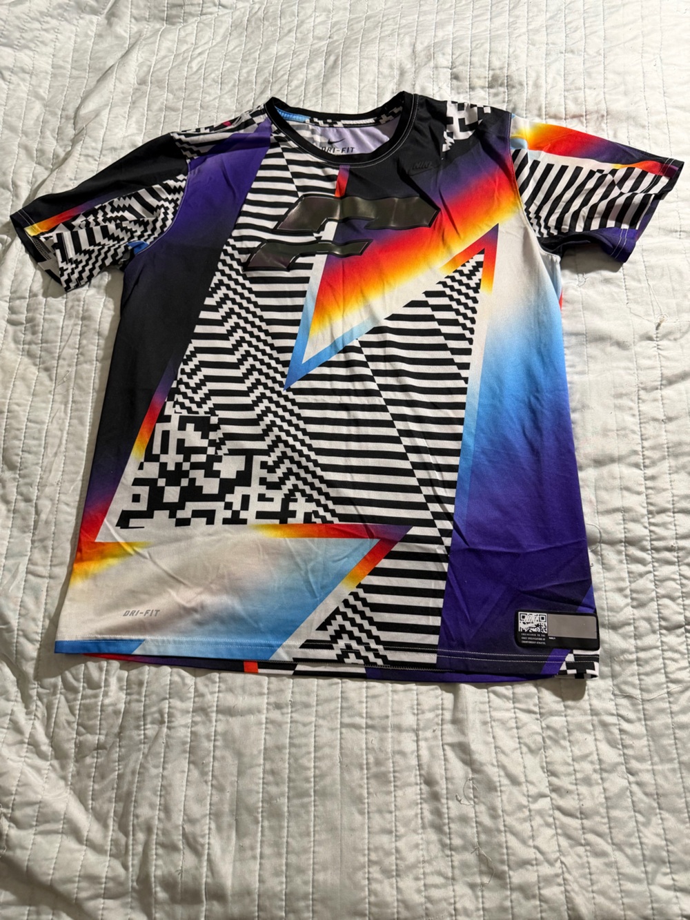 Men Nike Graphic Performance Tee - Black, Purple & Multicolor